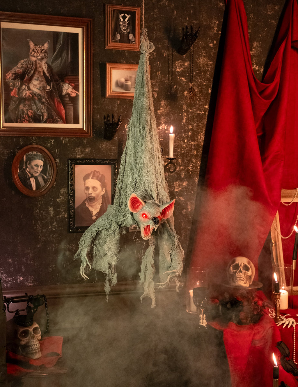 Le caveau du vampire — chauve-souris animée suspendue, 100 cm