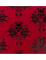 Chemin de table effet velours bordeaux motif crânes baroques noirs 3 m
