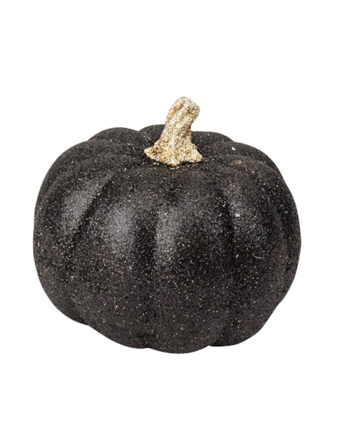 Les citrouilles lumineuses — citrouilles en résine noires et or, 12 cm