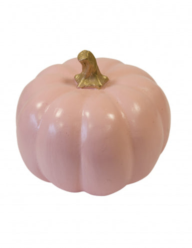 Citrouille en résine rose et or 12,5 cm déco Halloween