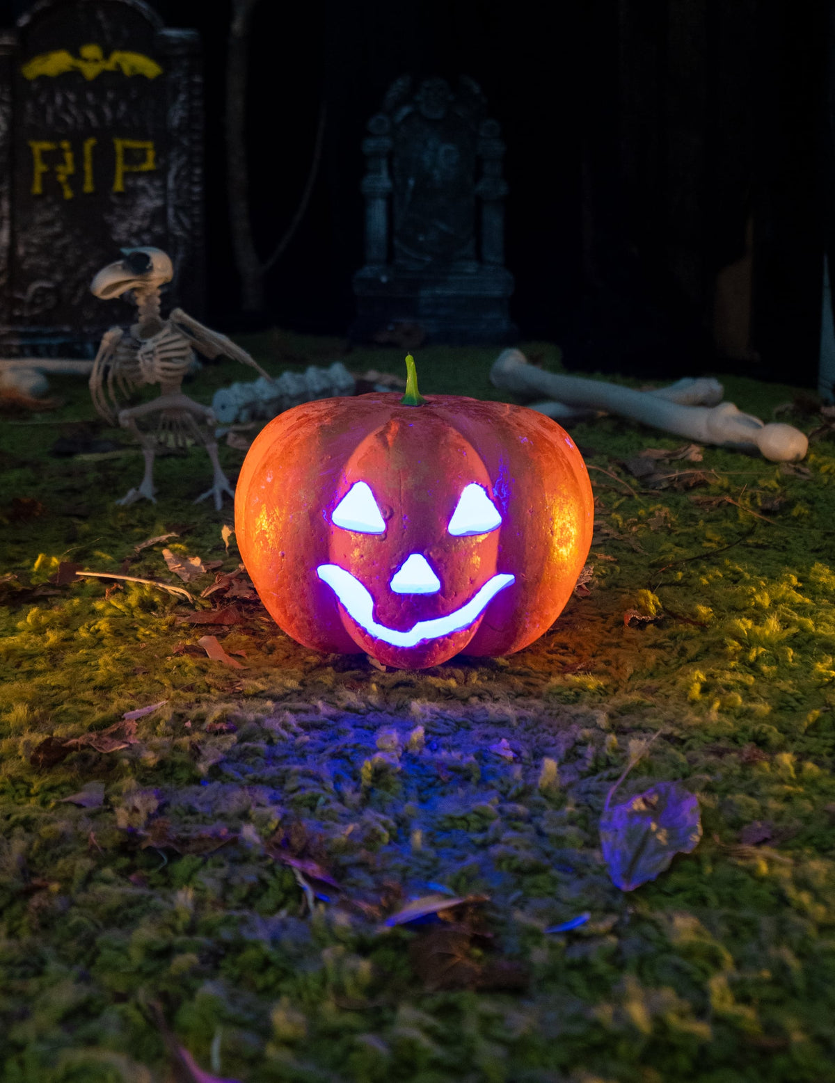 Citrouille Halloween lumineuse 17 cm