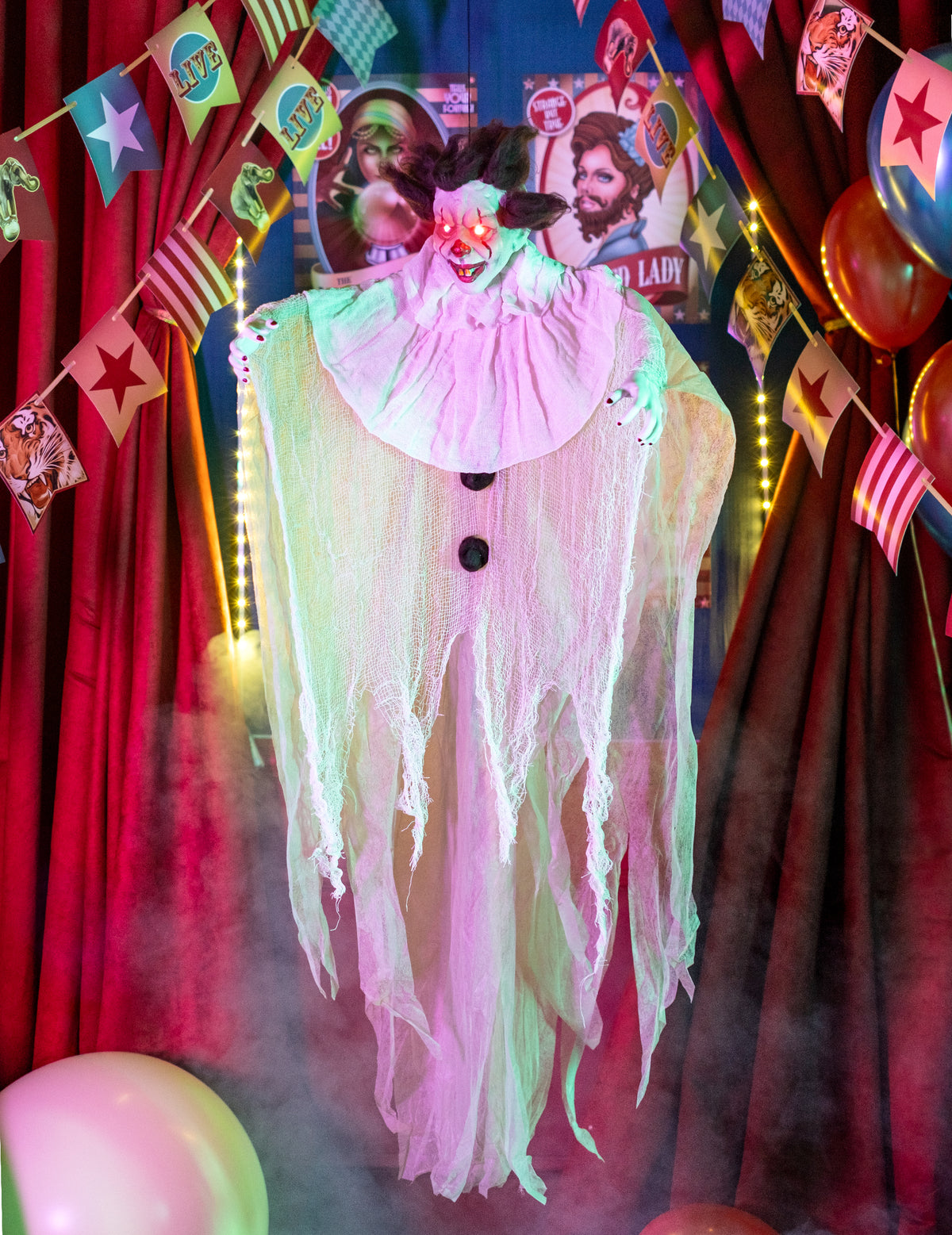 Décoration à suspendre clown tueur 130 cm