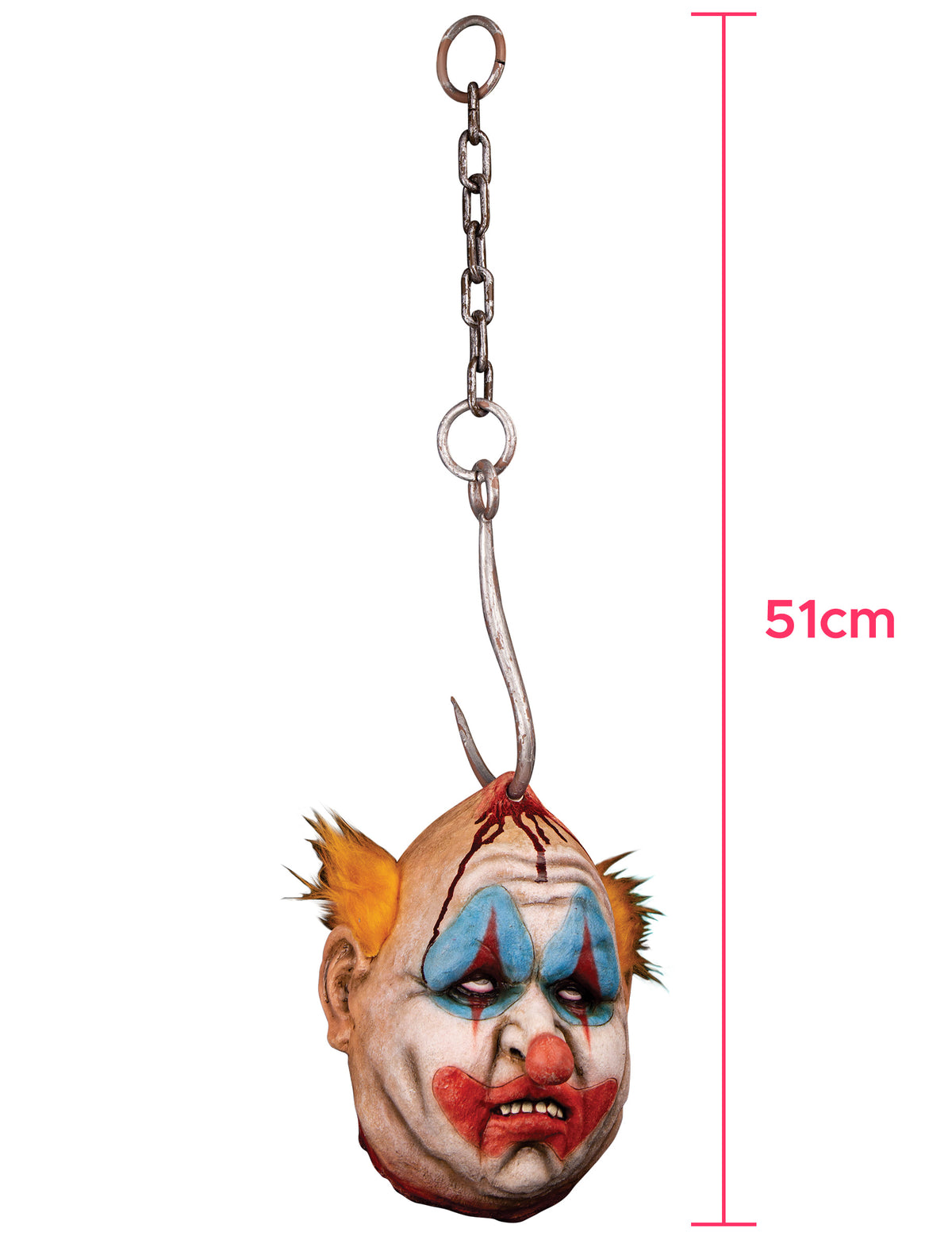 Le cirque maudit — tête de clown à suspendre, 52 cm
