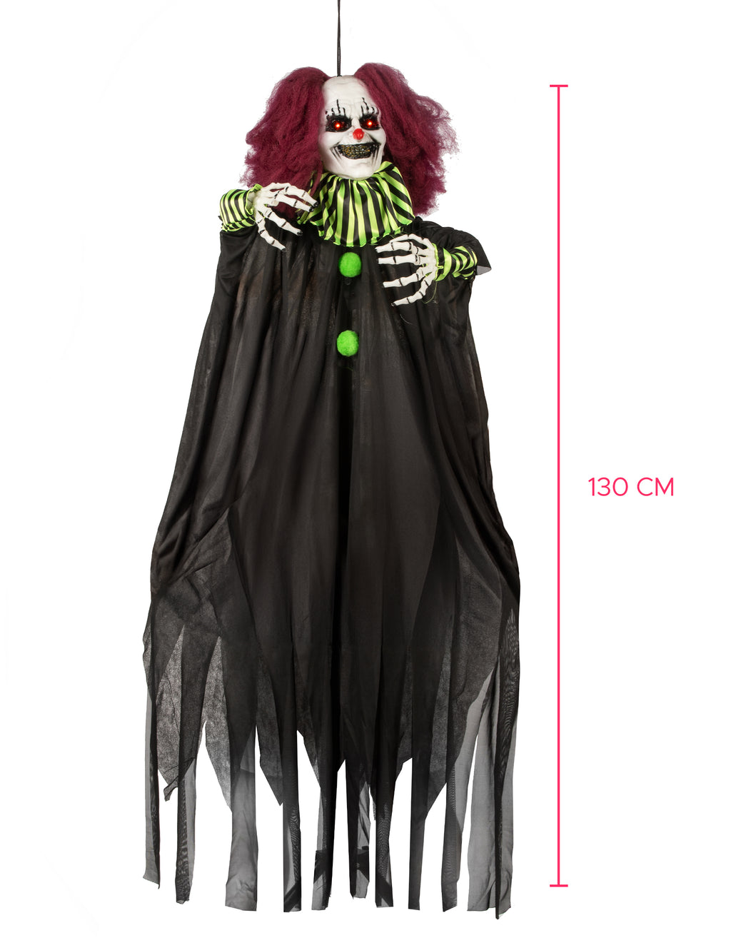 Le cirque maudit — clown suspendu animé, 130 cm
