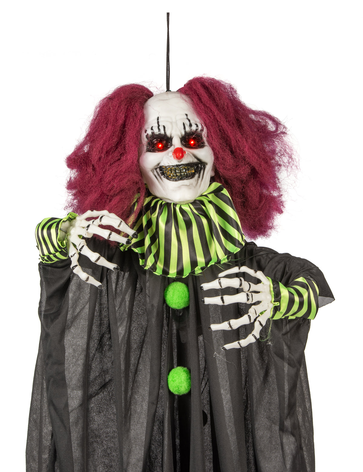 Le cirque maudit — clown suspendu animé, 130 cm