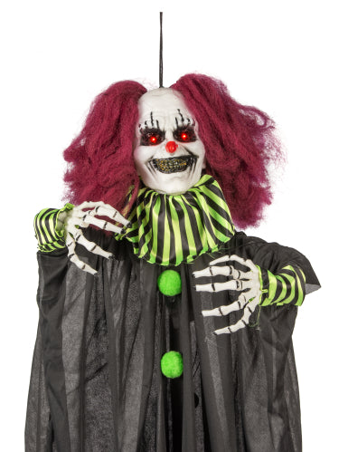 Décoration animée Clown Terrifiant suspendu 130 cm