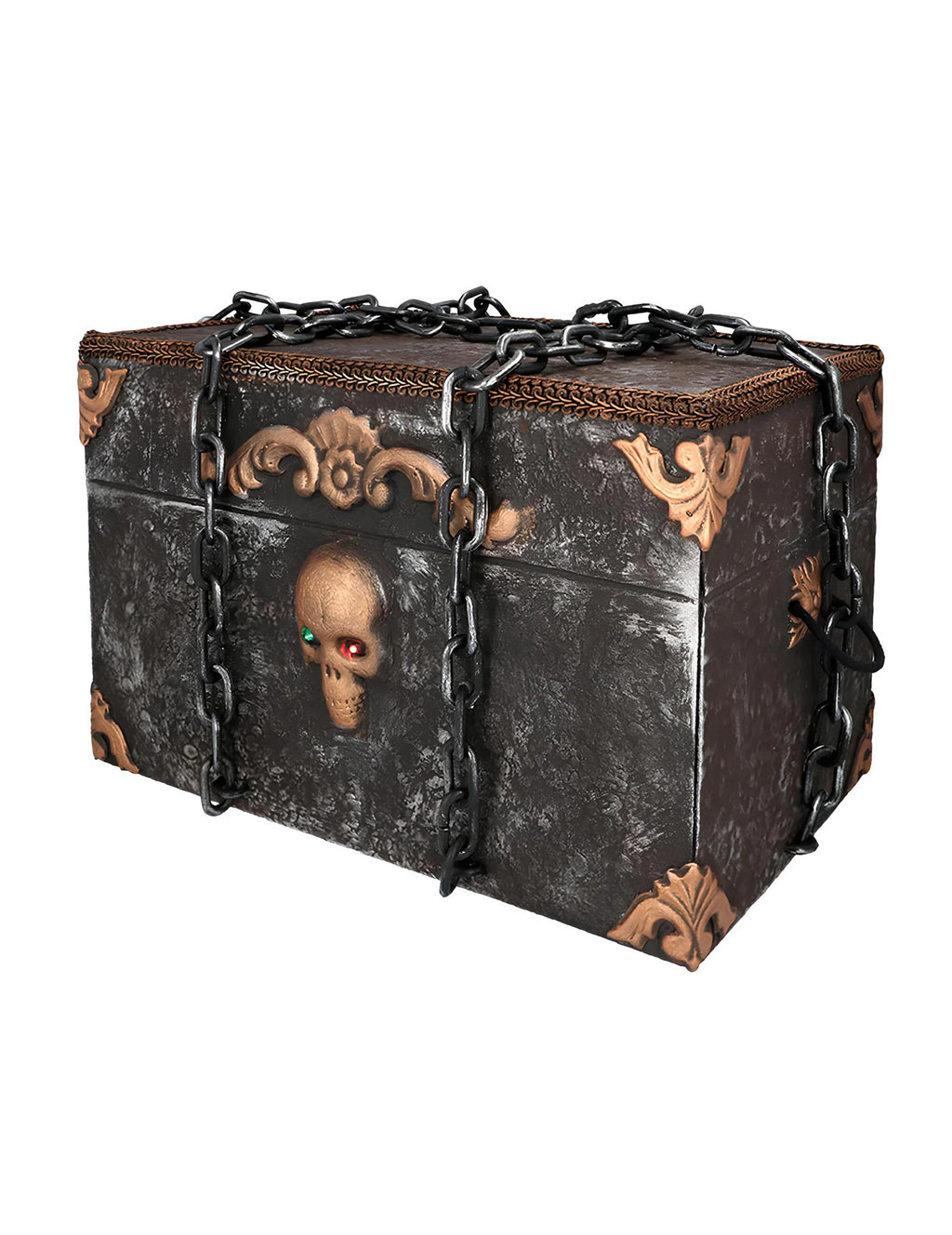 Le trésor du pirate maudit — coffre de pirate animé, sonore et lumineux, 50 × 31 cm