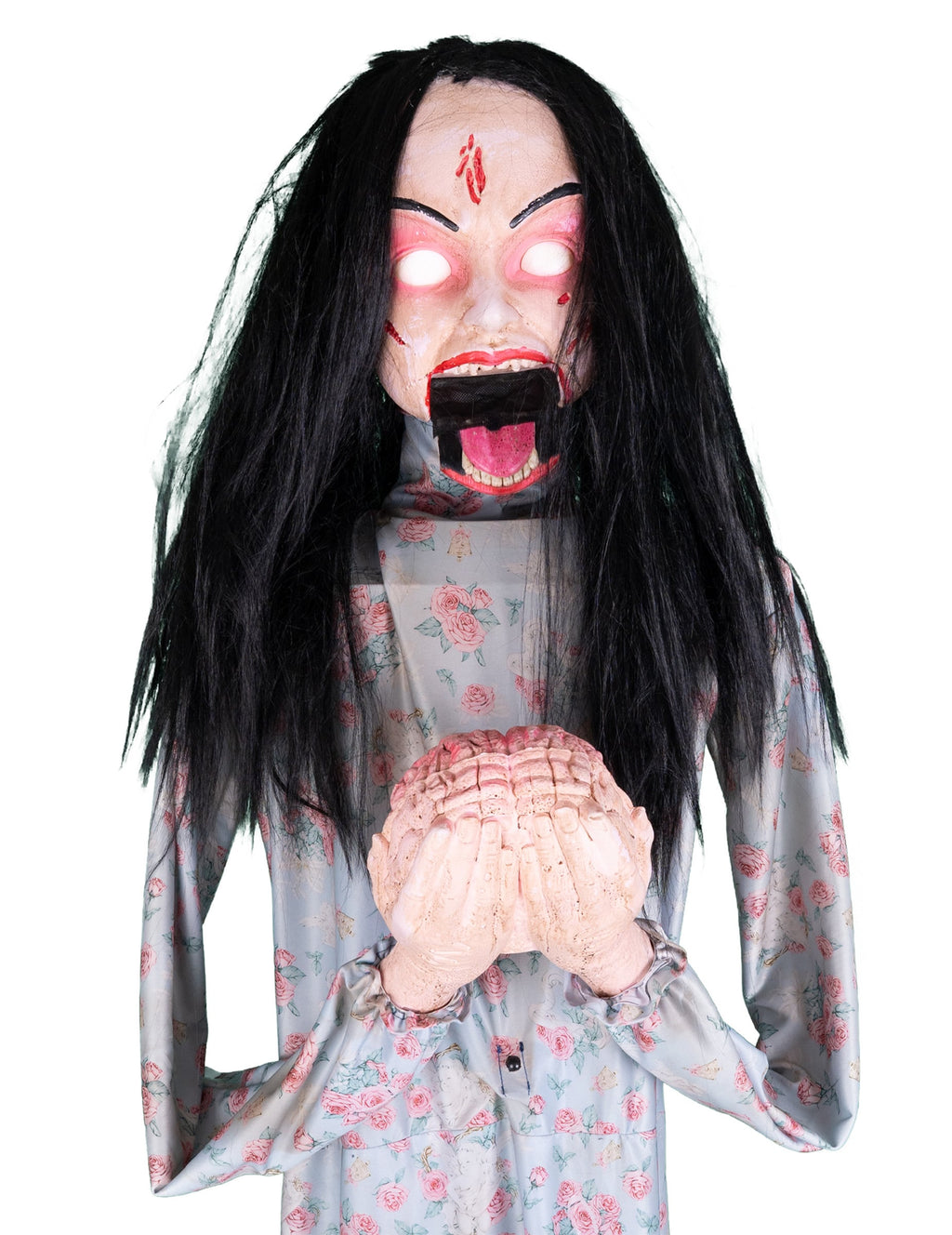Décoration animée zombie mangeur de cerveau 200 cm