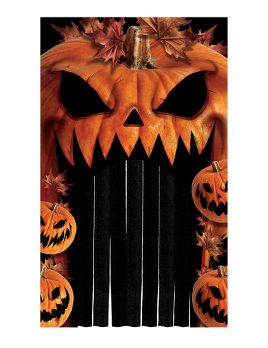 Décoration de porte avec rideau citrouilles 145 cm