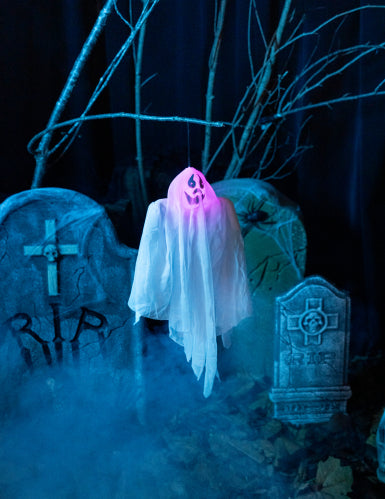 Décoration fantôme lumineux Halloween 50 cm
