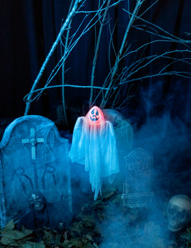 Décoration fantôme lumineux Halloween 50 cm