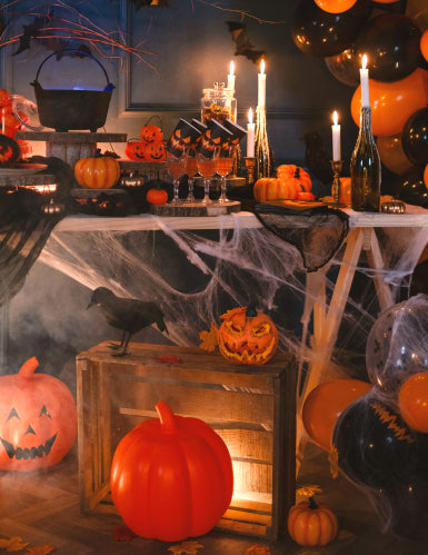 Décoration lumineuse citrouille Halloween 16 cm