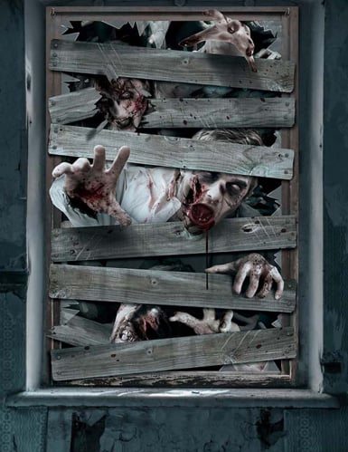 Décoration pour fenêtre zombies 80 x 120 cm