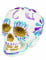 Décoration tête de mort scintillante 16 X 14 cm Dia de los muertos