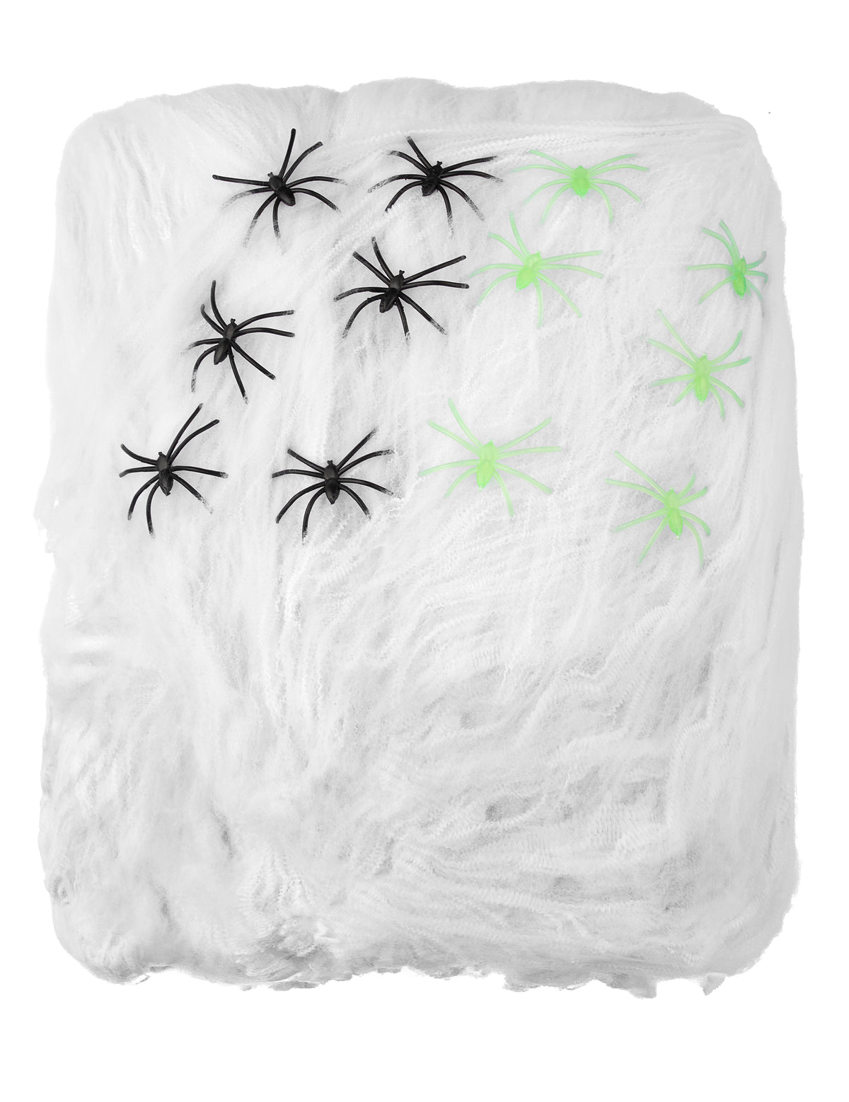 Pack décoration Maison Halloween — Toile d'araignée blanche avec araignées 500 g Halloween