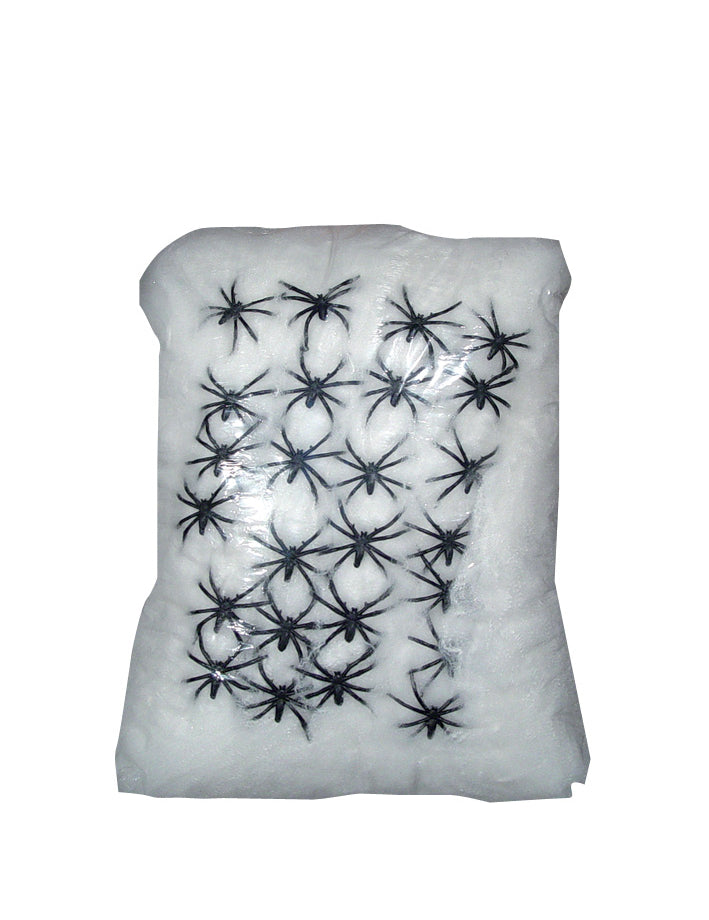 Toile d'araignée blanche avec araignées 500 g Halloween