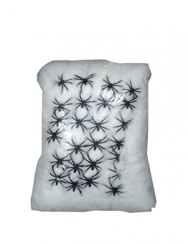 Toile d'araignée blanche avec araignées 500 g Halloween
