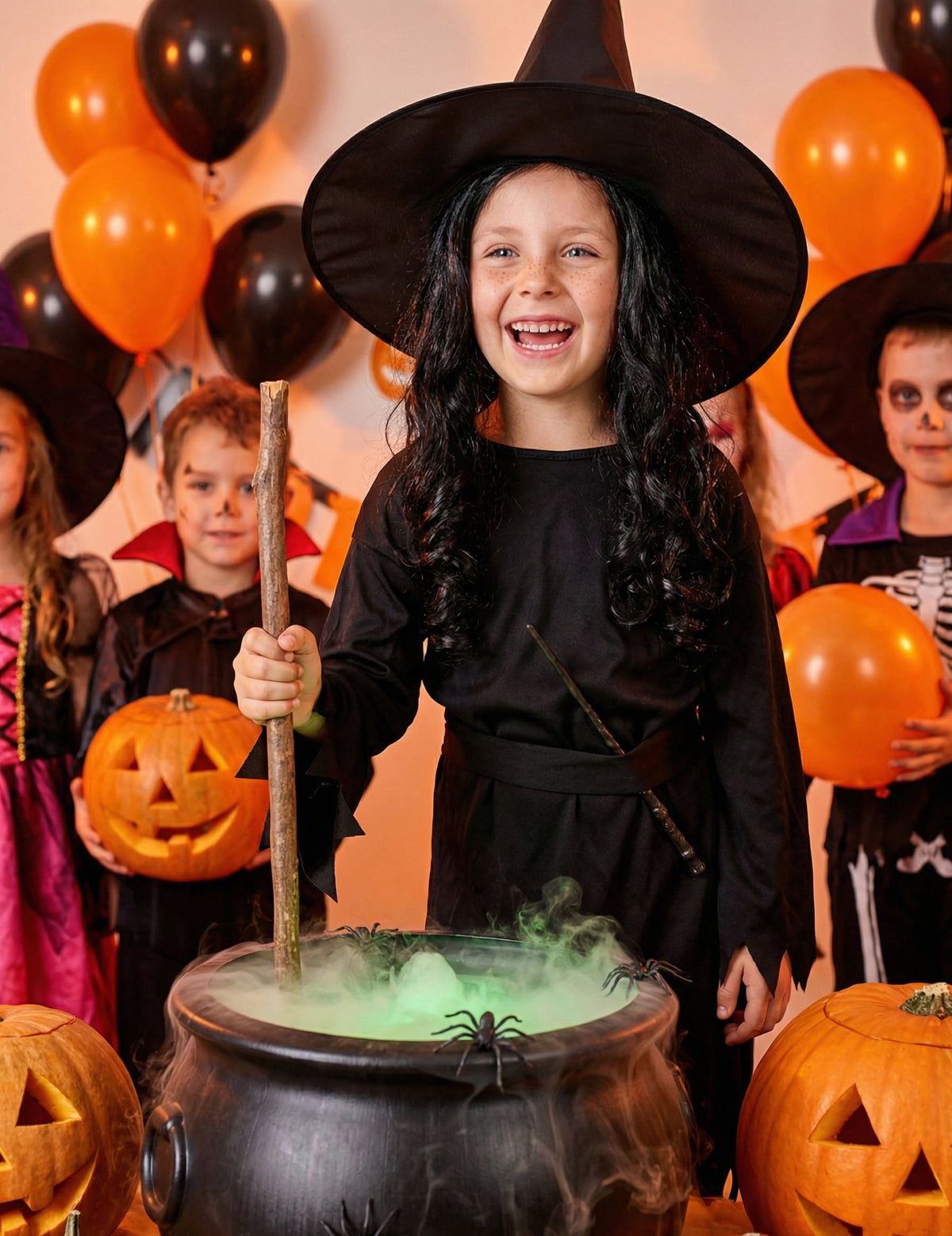 Pack noir de sorcière fille Halloween — photo des articles
