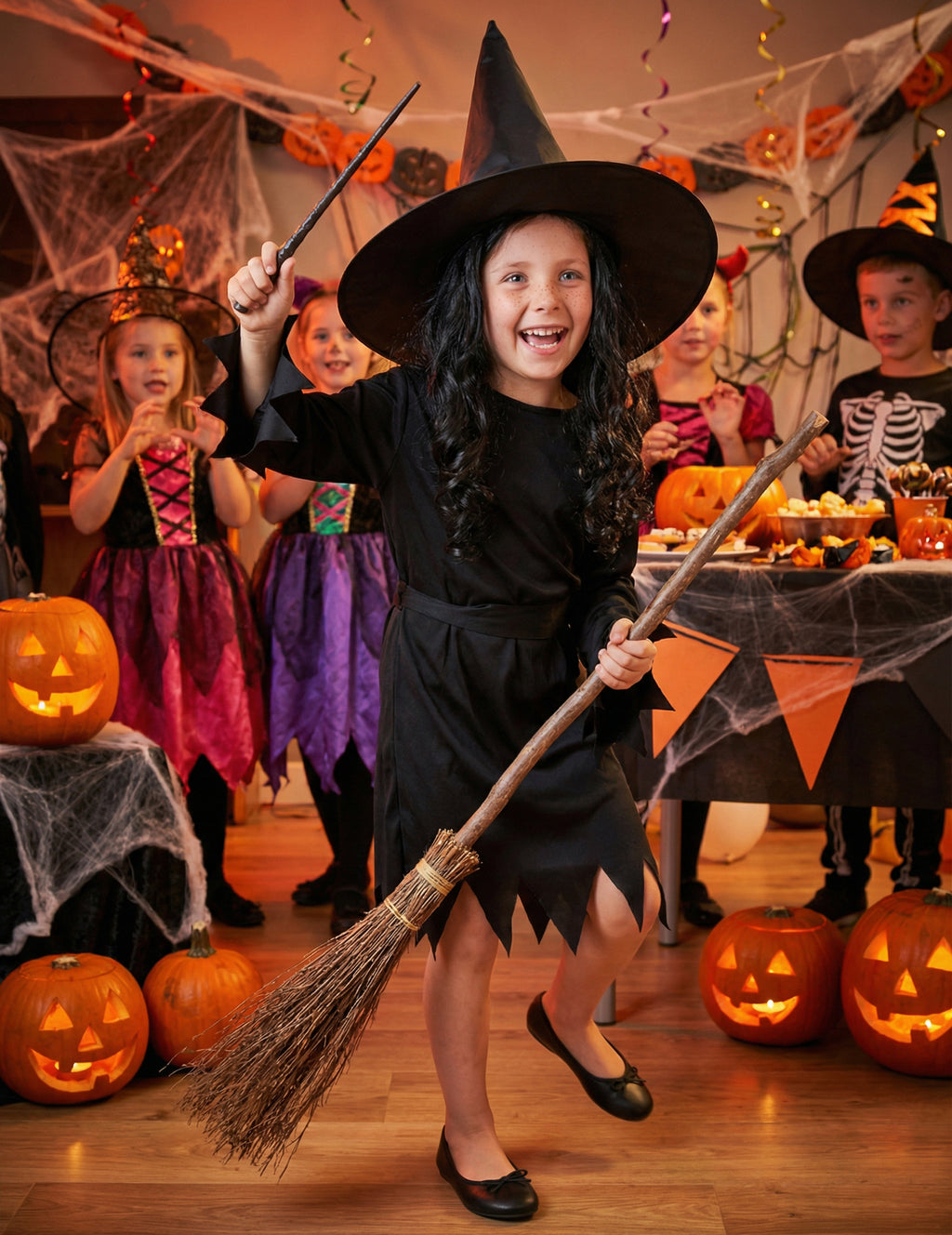 Pack noir de sorcière fille Halloween — photo des articles