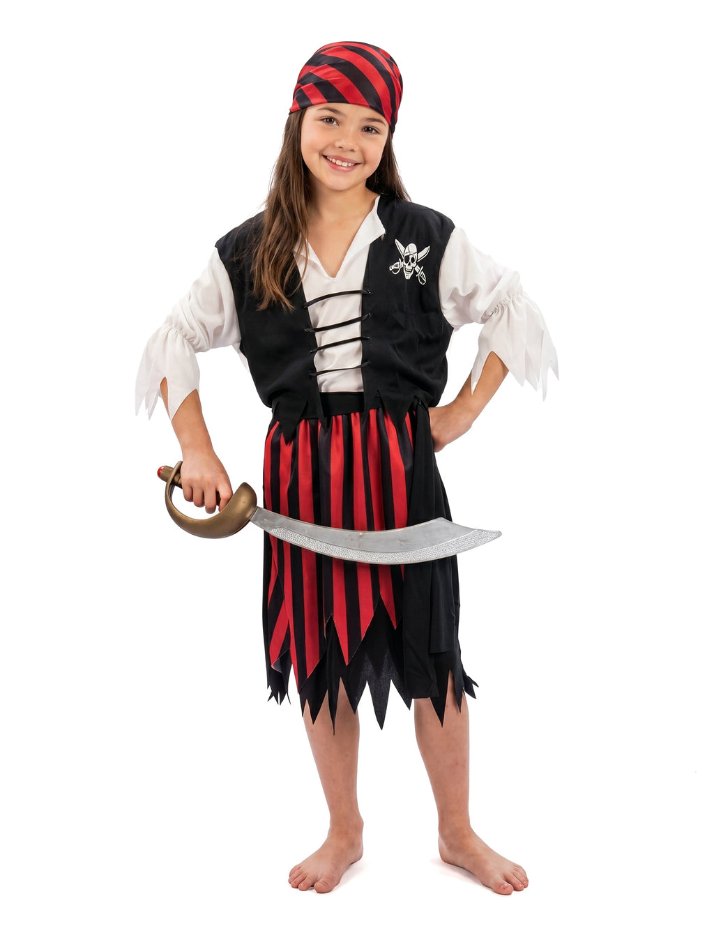 Pack pirate corsaire noir et rouge fille — photo des articles