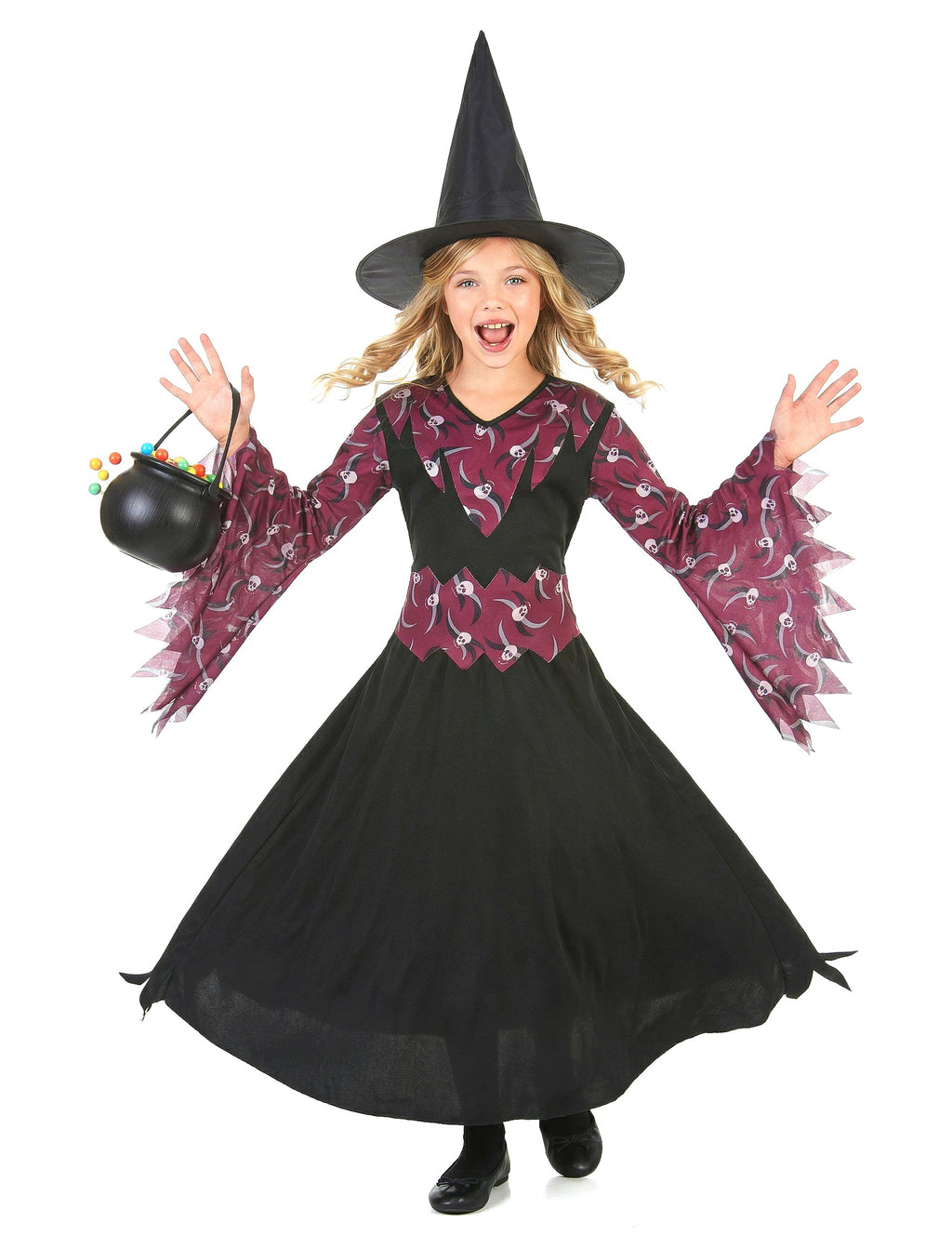 Pack sorcière avec chapeau fille Halloween — photo des articles