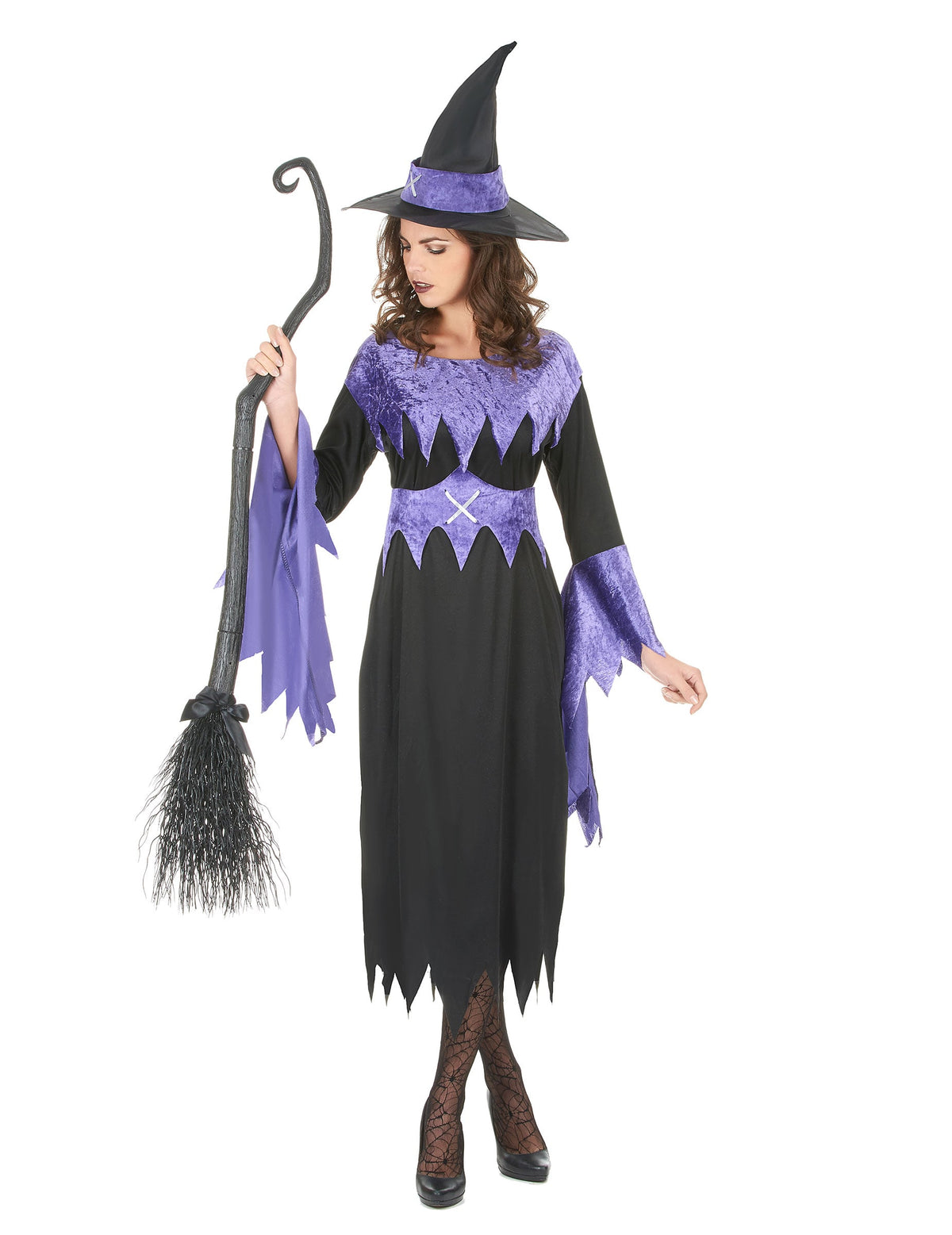 Pack sorcière violette avec chapeau femme Halloween — photo des articles