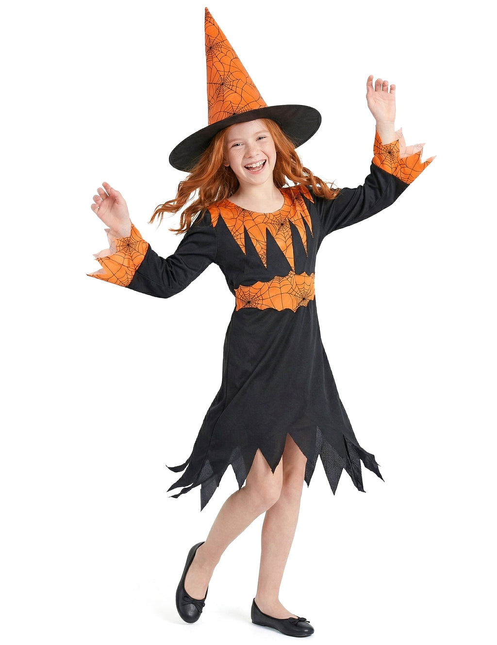 Pack sorcière orange et noire fille — photo des articles