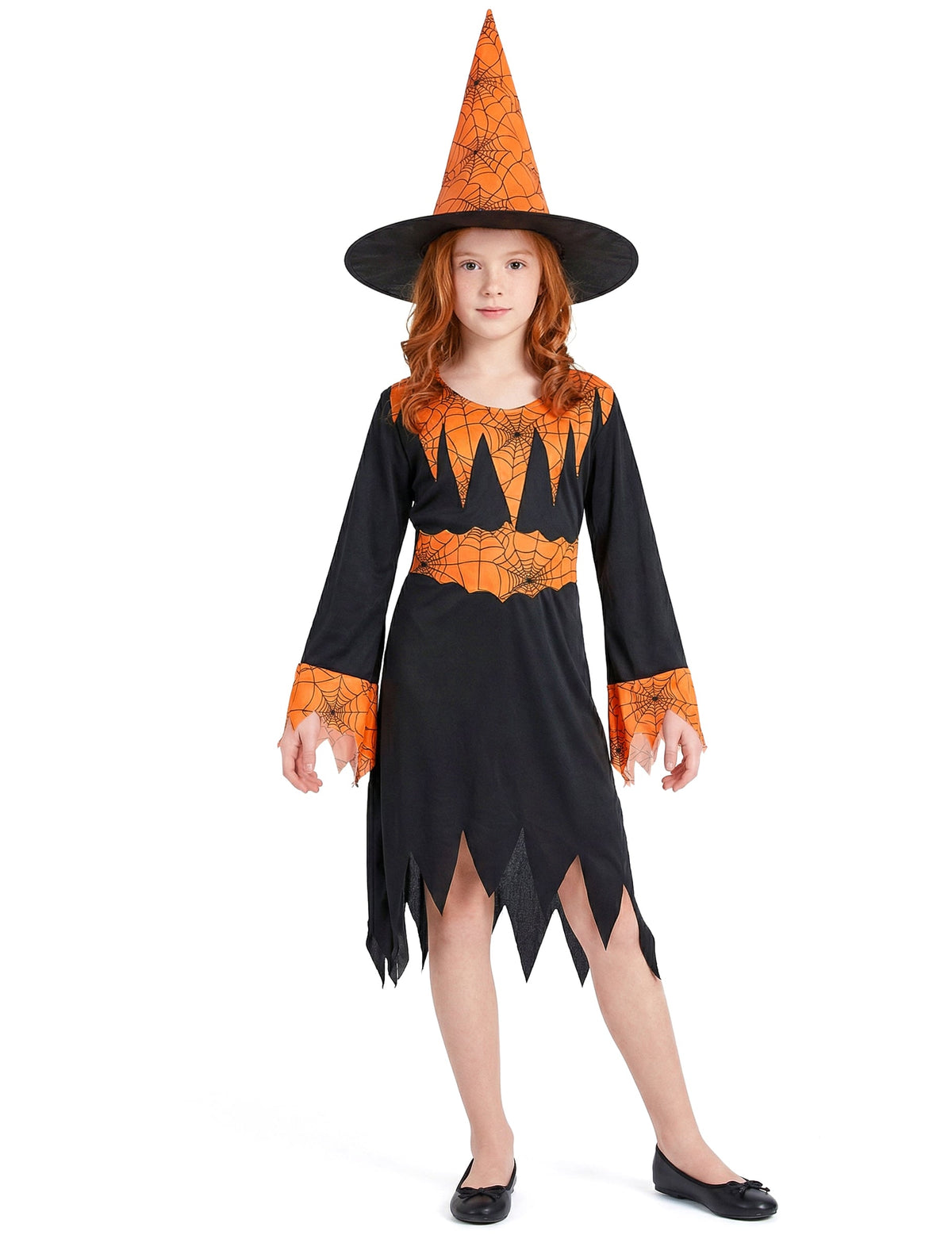 Pack sorcière orange et noire fille — photo des articles