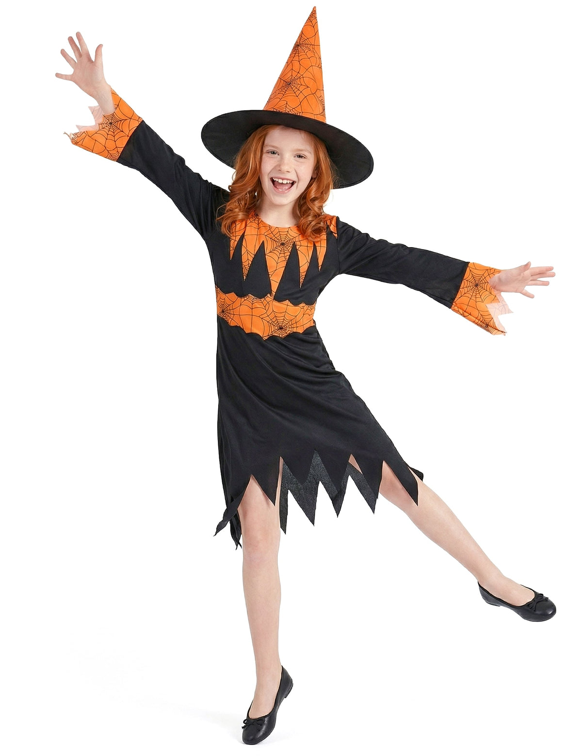 Pack sorcière orange et noire fille — photo des articles
