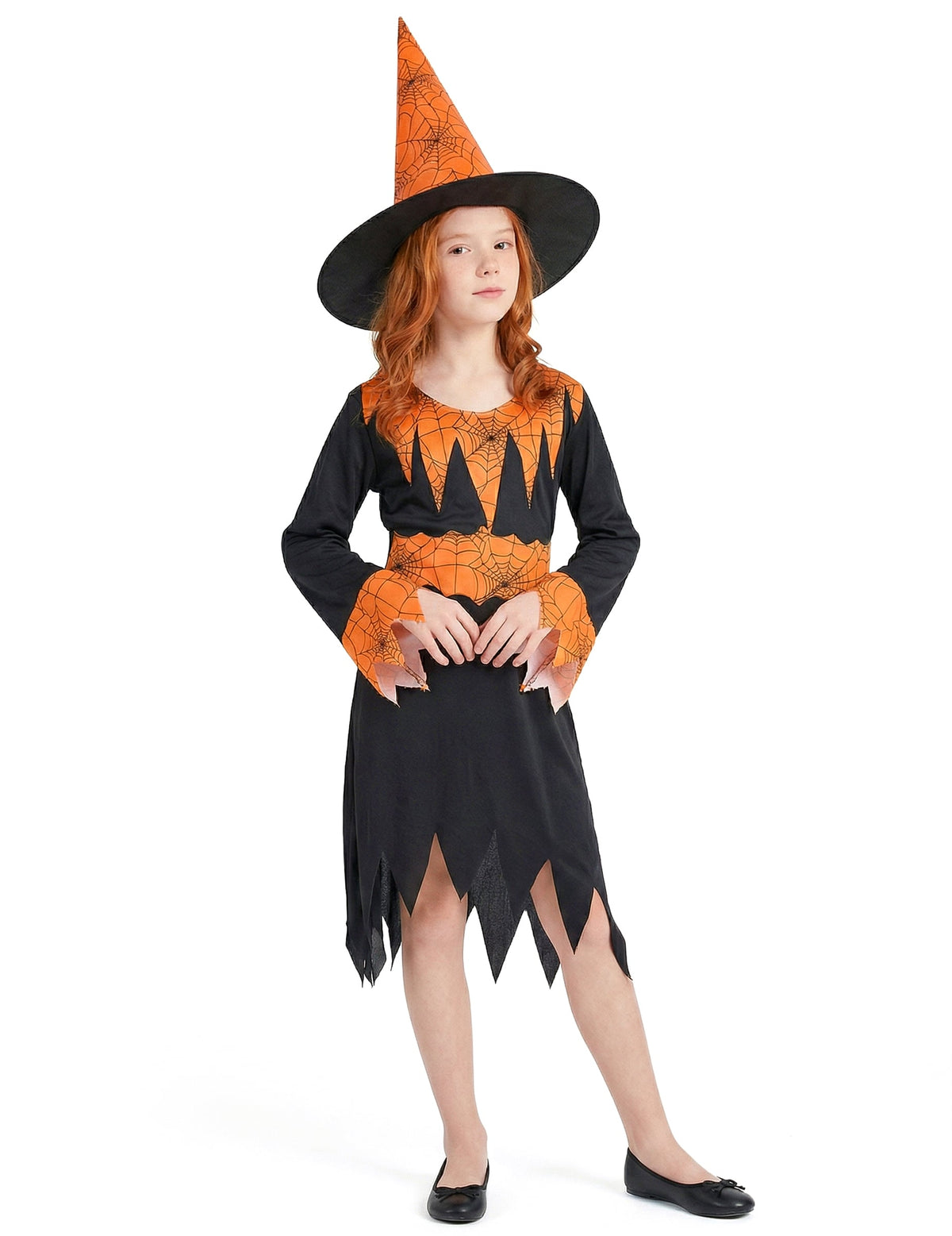 Pack sorcière orange et noire fille — photo des articles