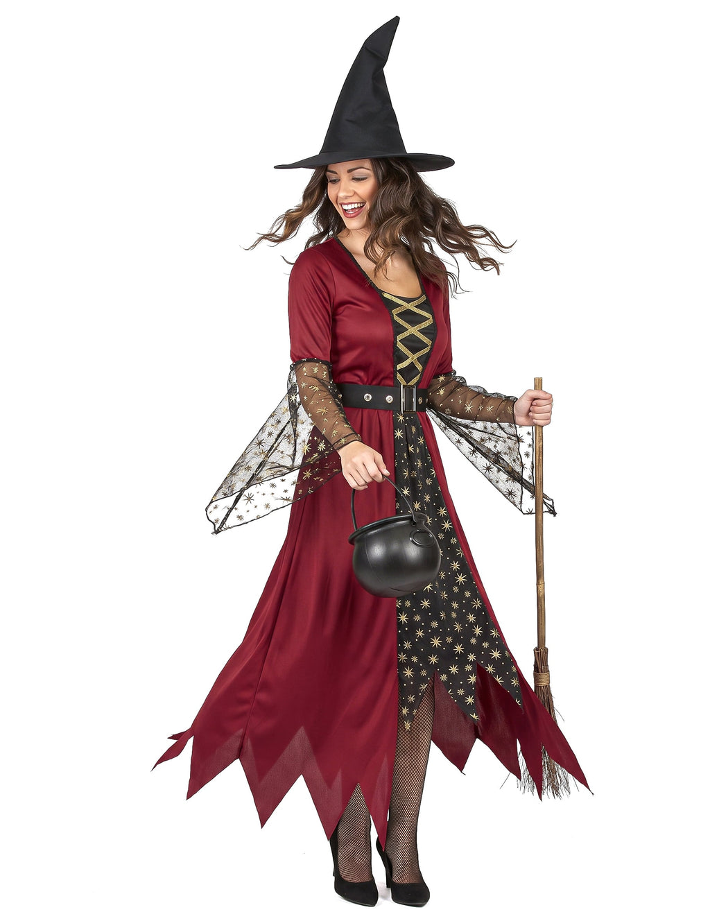 Pack sorcière rouge et or femme — photo des articles