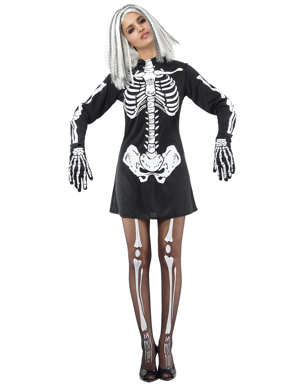Pack squelette noir et blanc femme Halloween — photo des articles