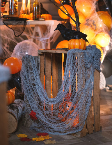 Drap gris d'Halloween 180 x 75 cm