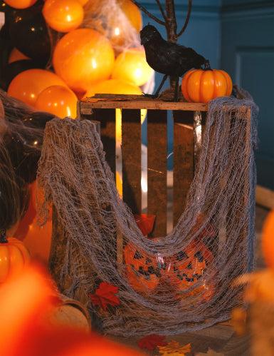 Drap gris d'Halloween 180 x 75 cm