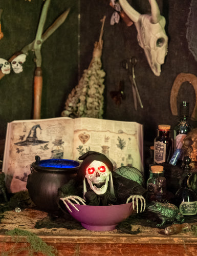 Faucheur macabre avec bol lumineux 52 cm