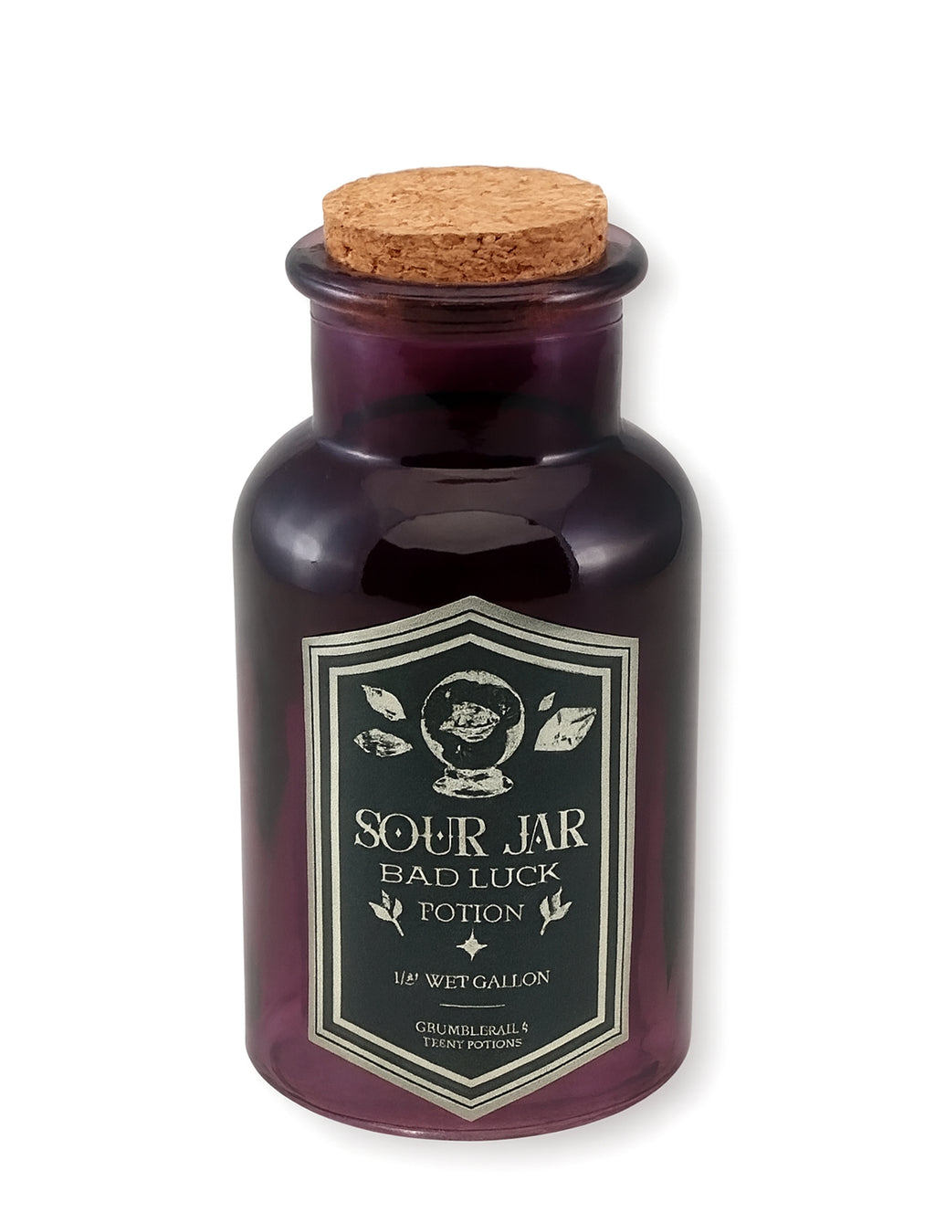 Fiole en verre violette potion Sour jar 13,5 cm
