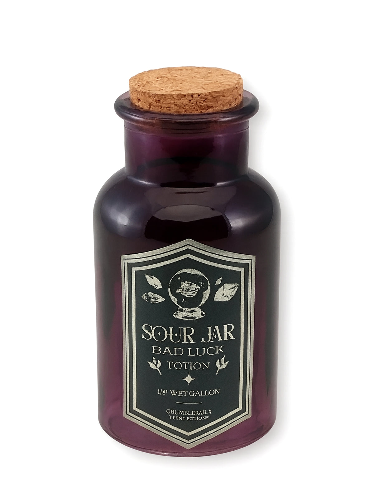 Fiole en verre violette potion Sour jar 13,5 cm