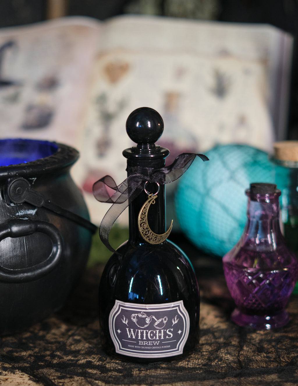 Le cabinet de la sorcière — fiole en verre « magie noire », 19,5 cm