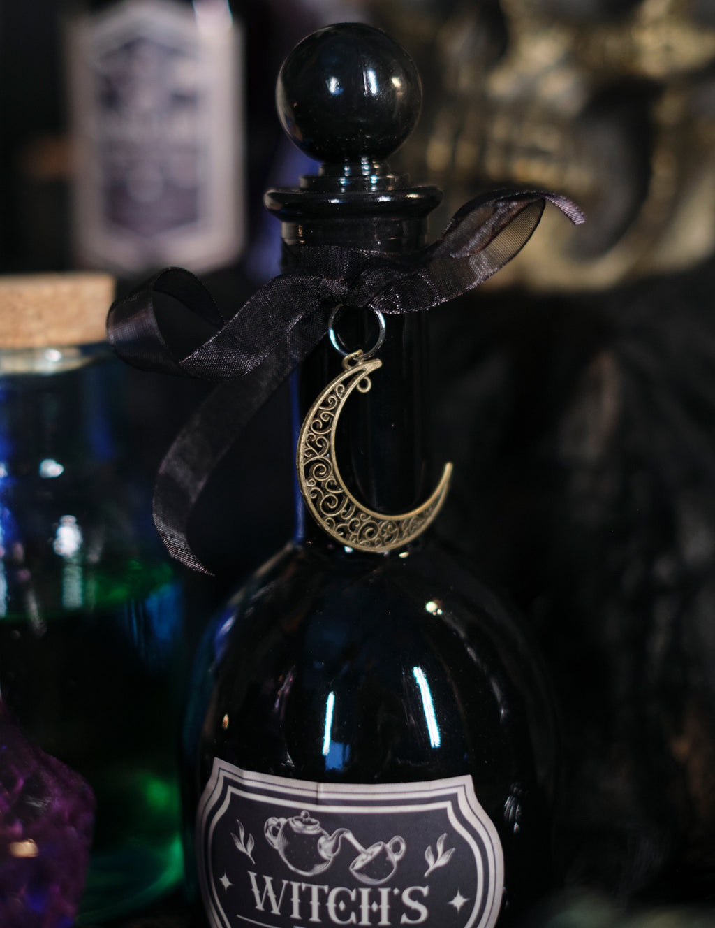 Le cabinet de la sorcière — fiole en verre « magie noire », 19,5 cm