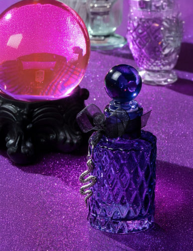 Fiole en verre violette avec serpent 12,5 cm