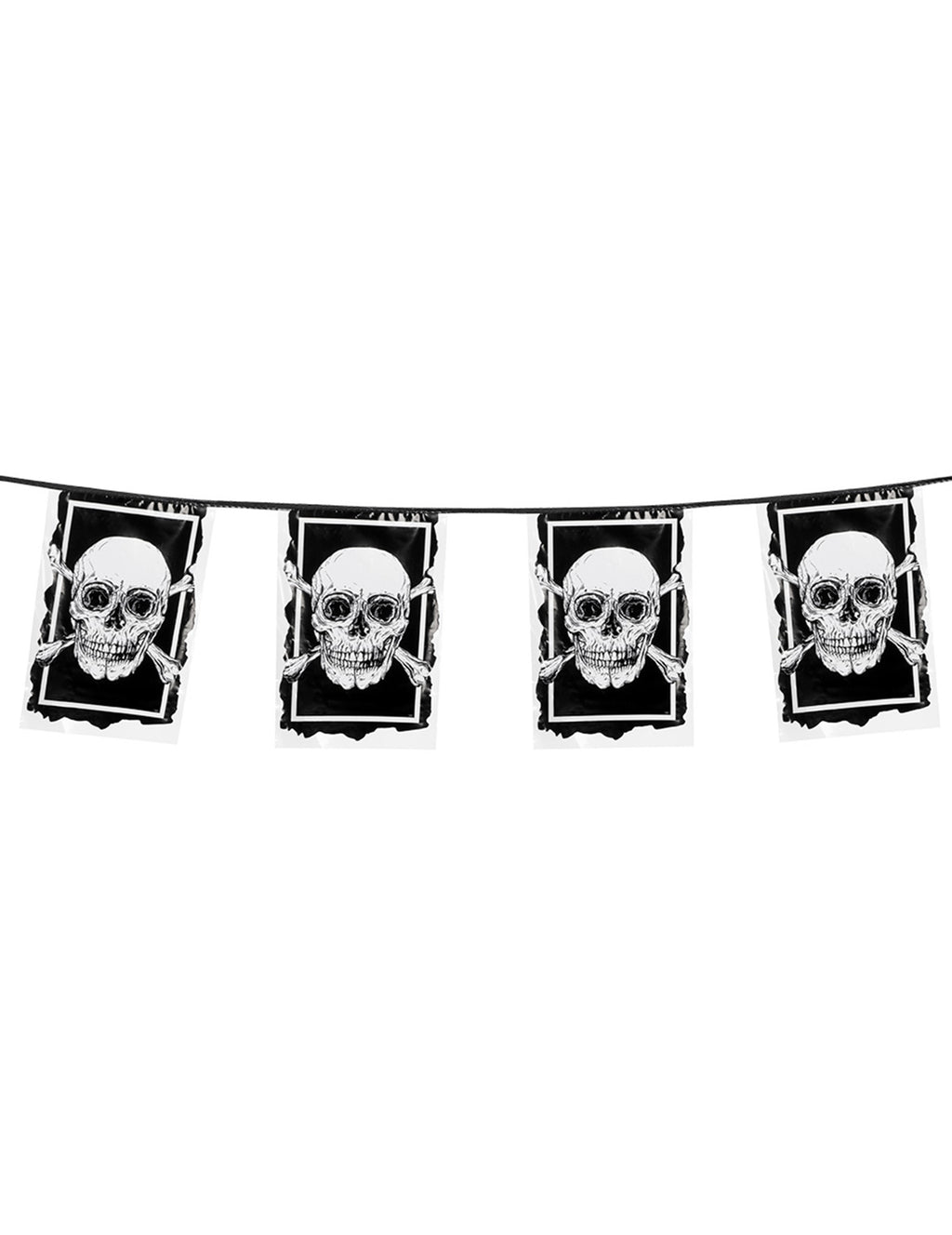 Le trésor du pirate maudit — guirlande plastique de 10 fanions pirates