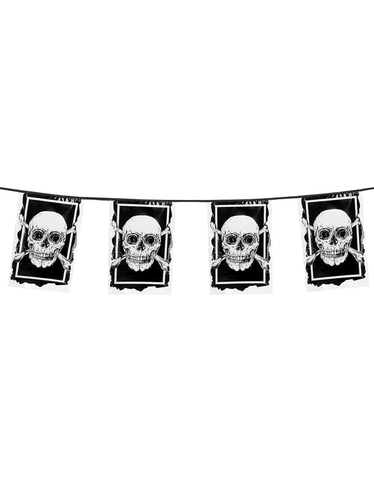 Le trésor du pirate maudit — guirlande plastique de 10 fanions pirates