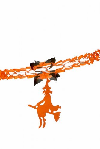Guirlande en papier sorcière orange et noire Halloween 240 cm