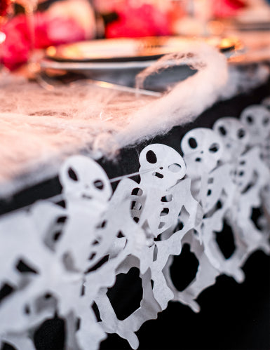 Guirlande en papier squelette blanche 3 m pour Halloween