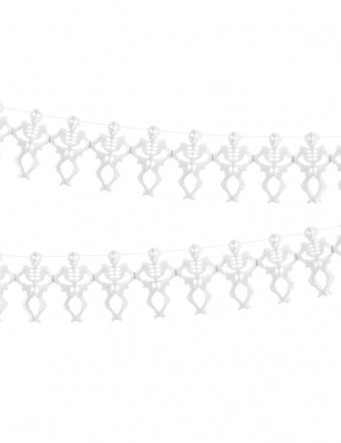 Guirlande en papier squelette blanche 3 m pour Halloween