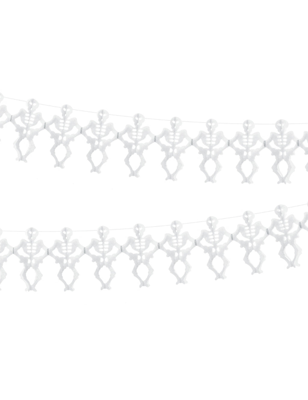 Guirlande en papier squelette blanche 3 m pour Halloween