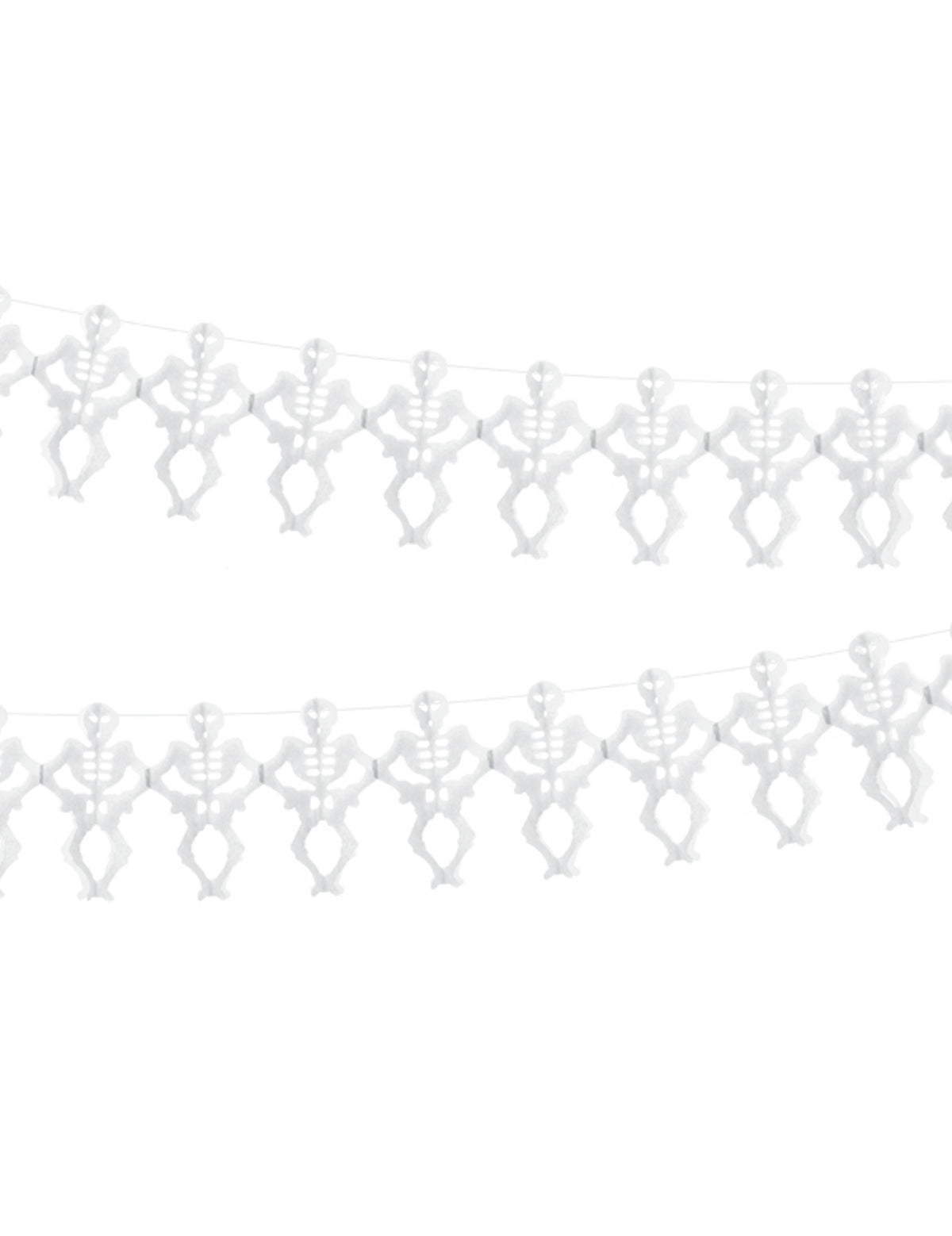 Guirlande en papier squelette blanche 3 m pour Halloween