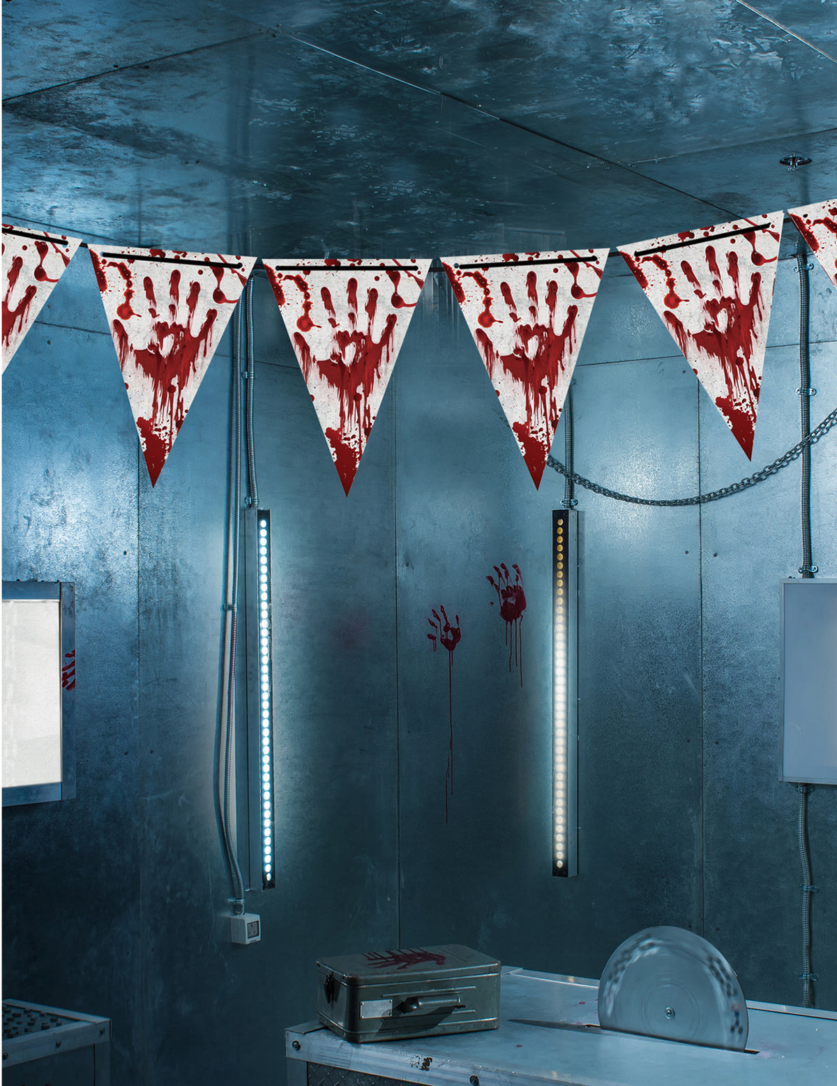 Guirlande fanions en papier Halloween ensanglanté 3 m