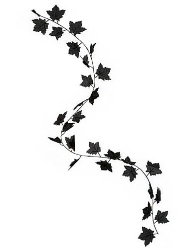 Guirlande feuilles noires 180 cm