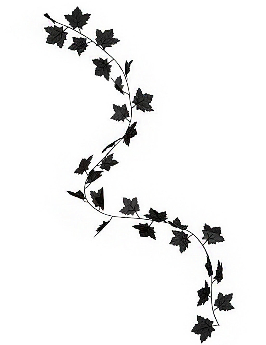 Guirlande feuilles noires 180 cm